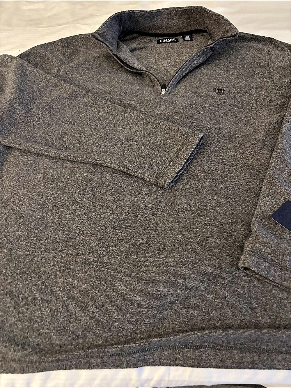 Chaps Men's Quarter Zip Pullover Gray XL NWT